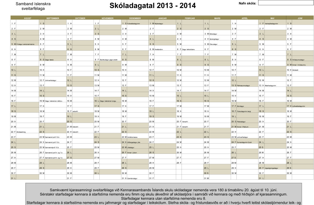 Skóladagatal-2013-2014